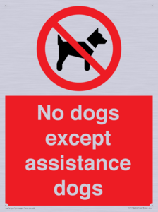 No dogs except assistance dogs